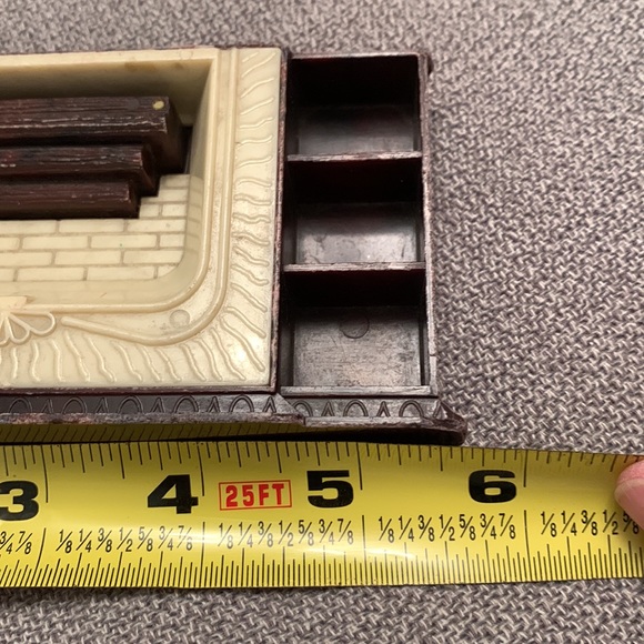 Vintage Plasco Plastic Dollhouse Fireplace Toy with Bookshelves Made in USA - Picture 6 of 10